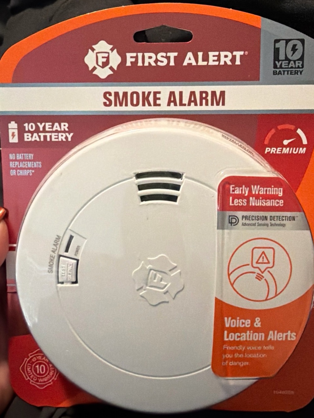 6 Total - White Smoke Alarm - 10 Year Battery